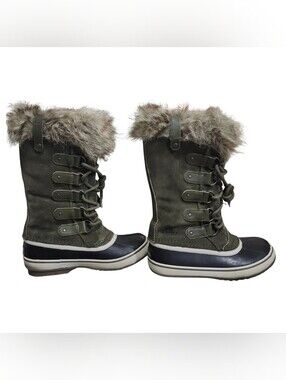 Sorel Nori Green Faux Fur Winter Boots